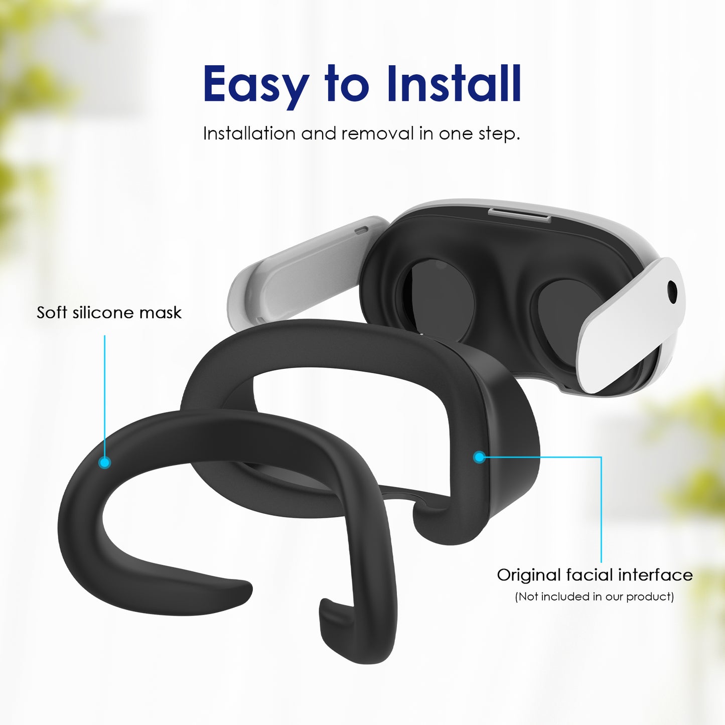 Nova Design Silicone Face Cover for Meta Quest 3 – Sweat Protection, Enhanced Comfort, Skin-Friendly Cushion, Durable & Lightweight for Long VR Sessions