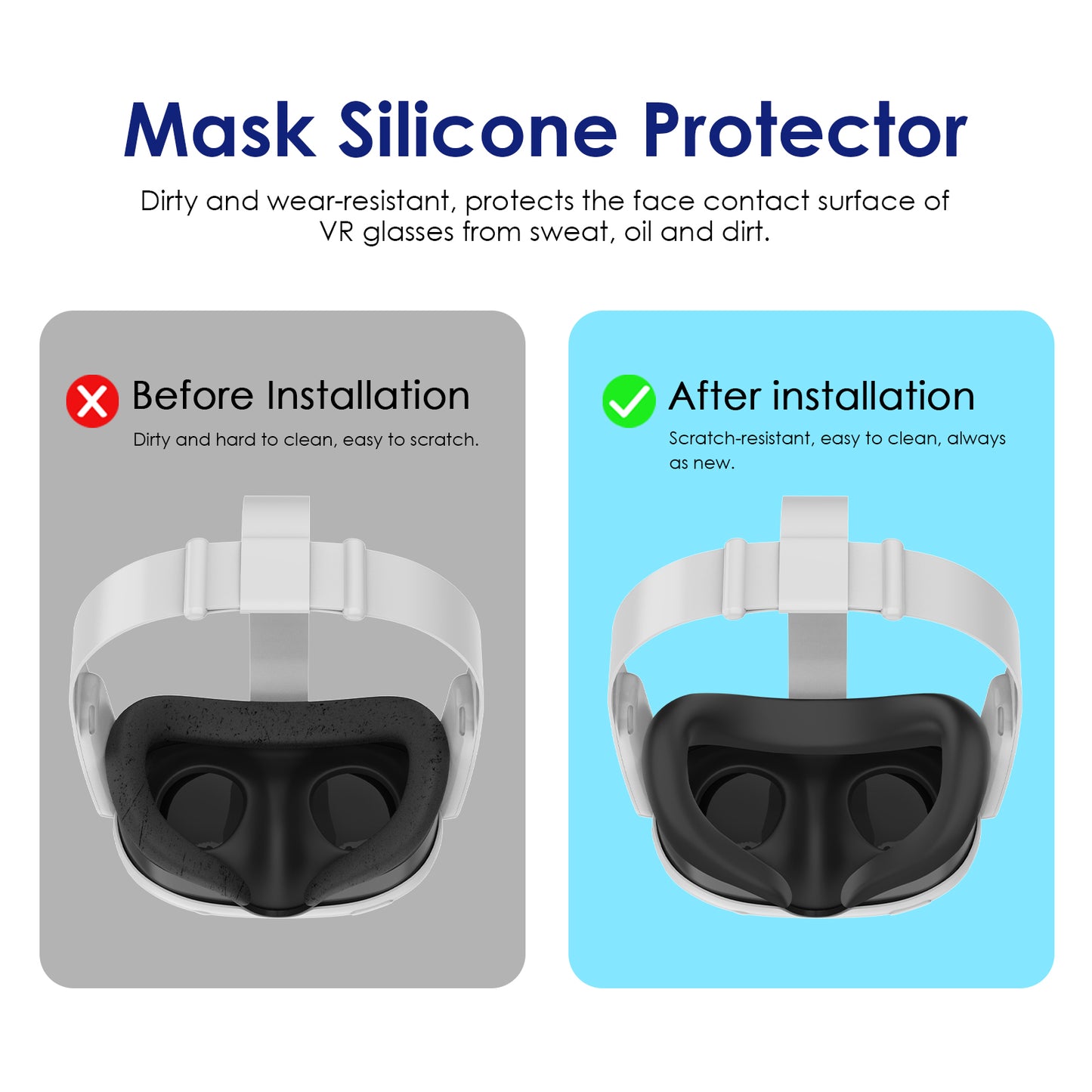 Nova Design Silicone Face Cover for Meta Quest 3 – Sweat Protection, Enhanced Comfort, Skin-Friendly Cushion, Durable & Lightweight for Long VR Sessions
