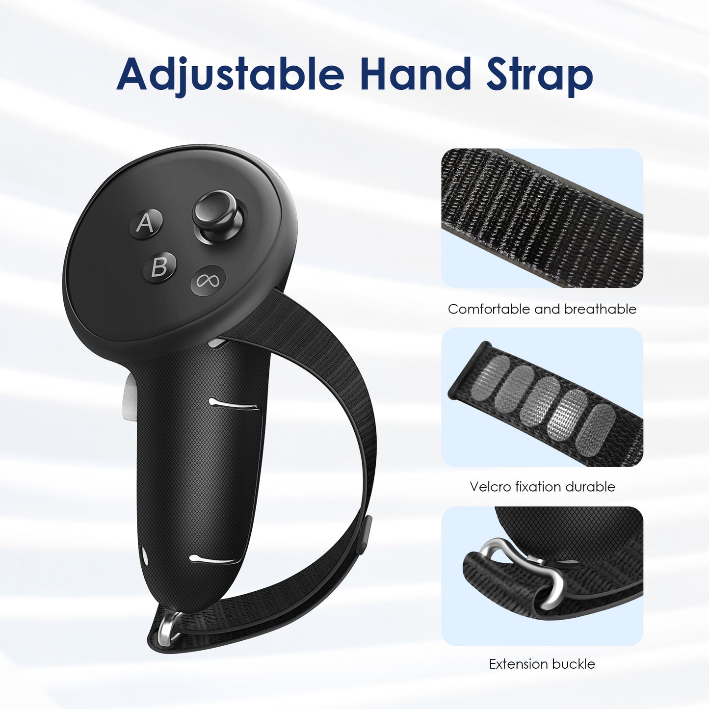 Nova Design Premium Controller Grips for Meta Quest 3 & 3S – Knuckle Straps, Soft Silicone Grip, Adjustable Fit, Durable Protection & Easy Battery Access
