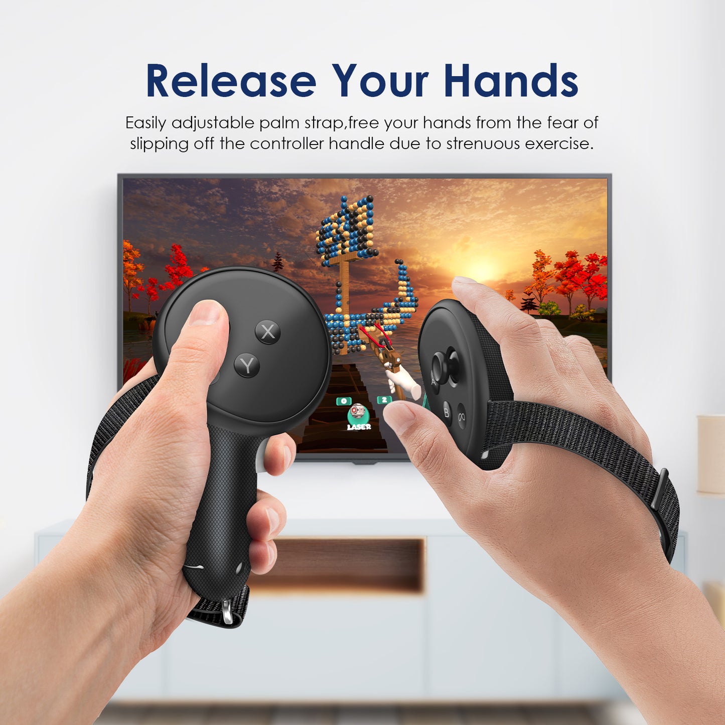 Nova Design Premium Controller Grips for Meta Quest 3 & 3S – Knuckle Straps, Soft Silicone Grip, Adjustable Fit, Durable Protection & Easy Battery Access
