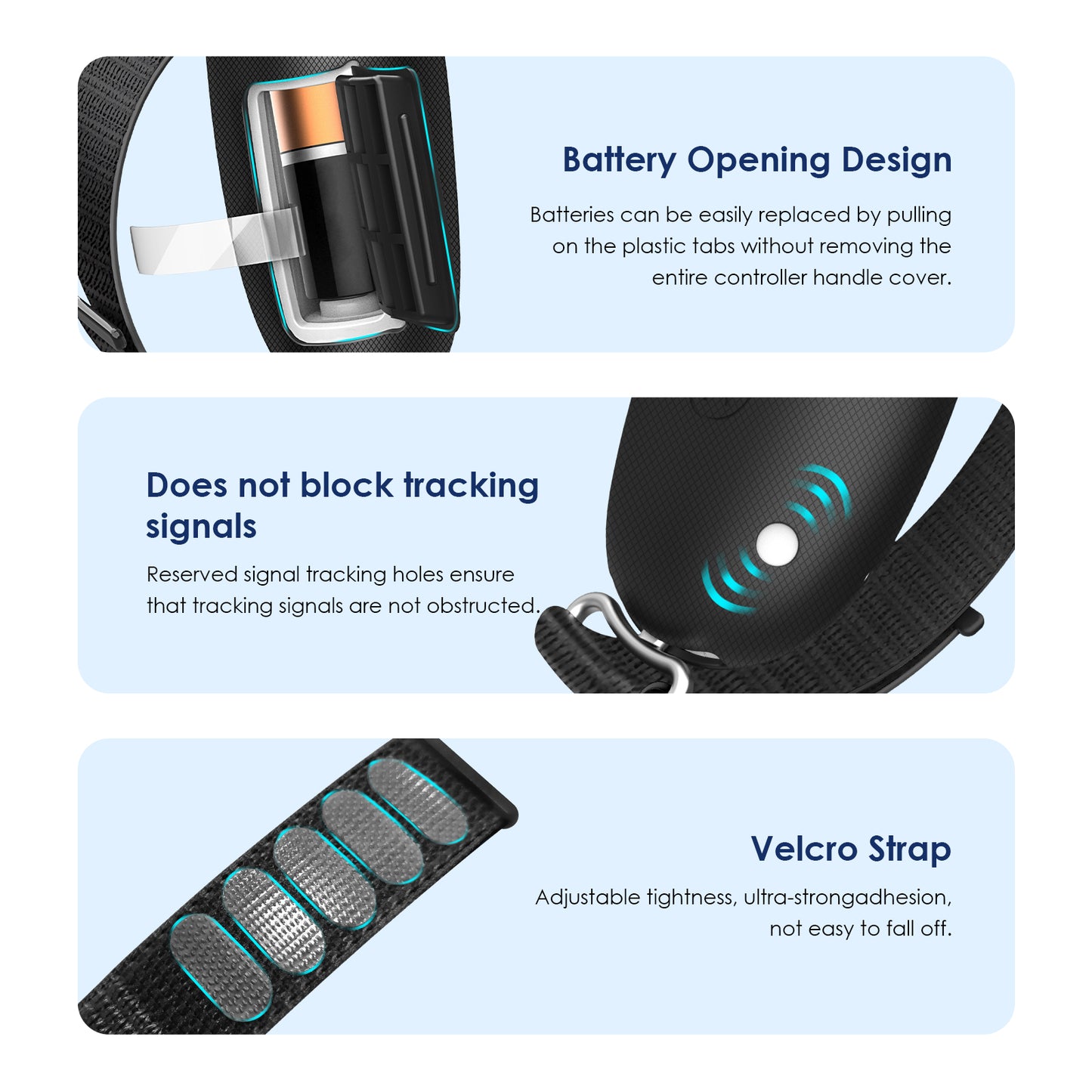 Nova Design Premium Controller Grips for Meta Quest 3 & 3S – Knuckle Straps, Soft Silicone Grip, Adjustable Fit, Durable Protection & Easy Battery Access