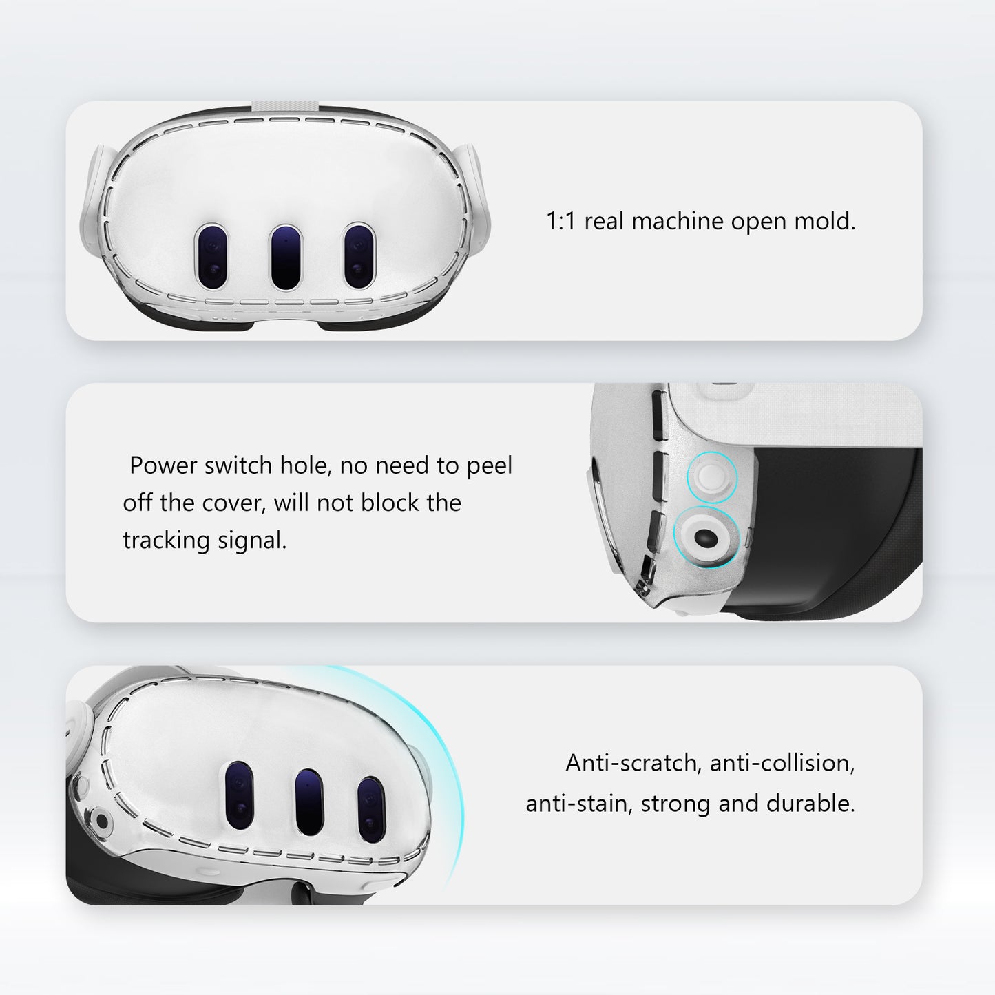 Nova Design Transparent VR Shell Protective Cover for Meta Quest 3 – Scratch-Proof, Drop-Proof, Waterproof Polycarbonate Case for Full Headset Protection