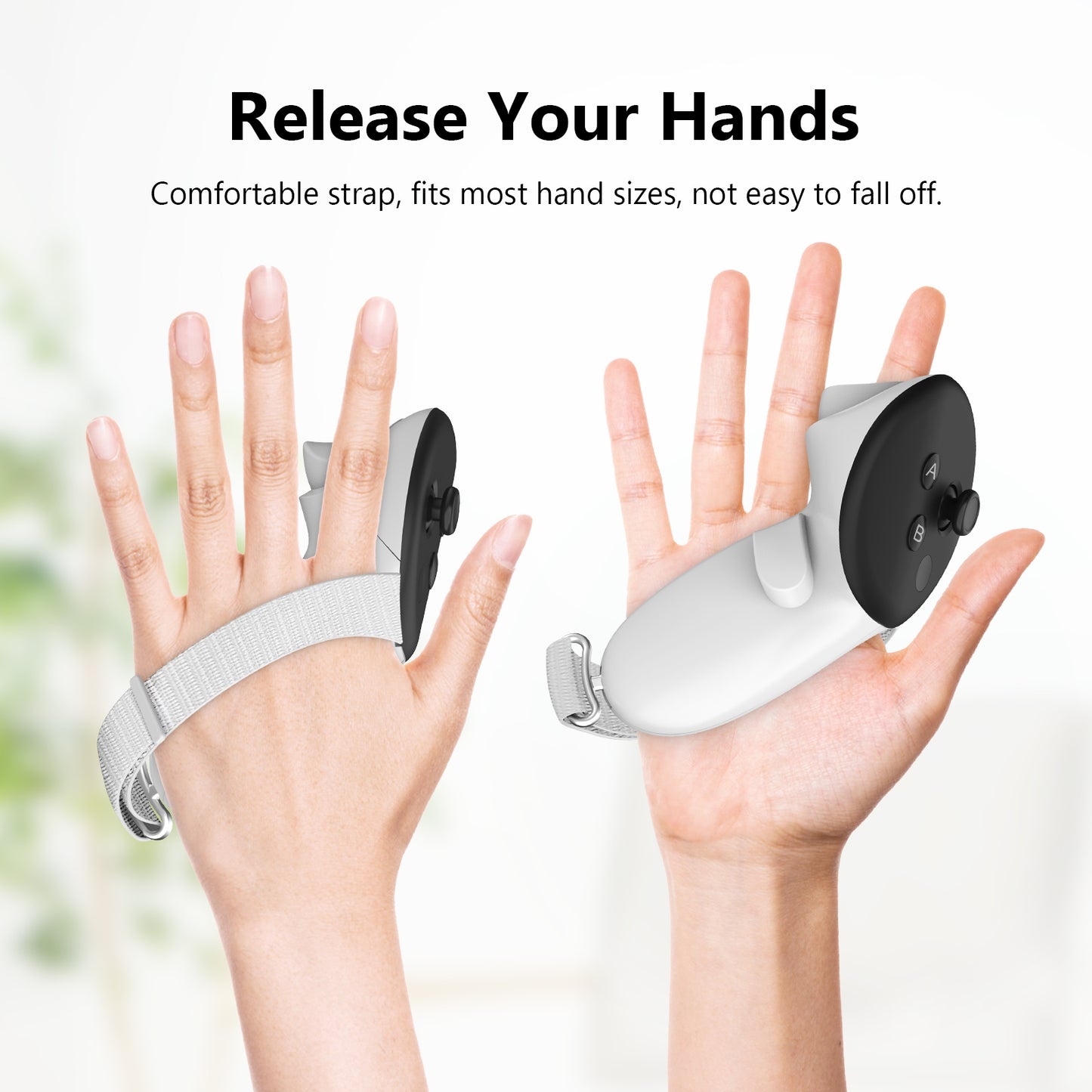 Nova Design Minimalist Controller Grips for Meta Quest 3 & 3S – Slim, Secure Fit, Comfortable Straps, Durable & Lightweight for Immersive VR