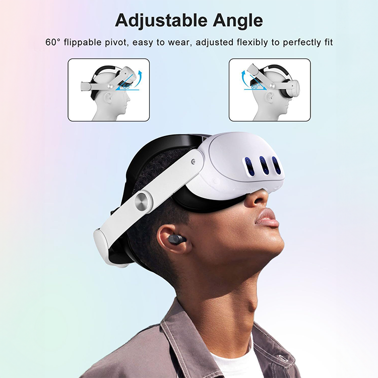 Nova Design Comfort Head Strap for Meta Quest 3 & 3S– Elite Strap Replacement, Luxurious Comfort, 60-Degree Hinge, Durable & Scratch-Resistant for Immersive VR Gaming