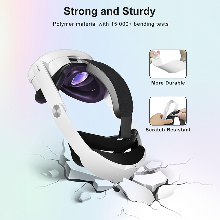 Nova Design Comfort Head Strap for Meta Quest 3 & 3S– Elite Strap Replacement, Luxurious Comfort, 60-Degree Hinge, Durable & Scratch-Resistant for Immersive VR Gaming