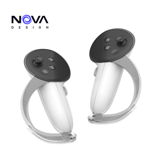 Nova Design Minimalist Controller Grips for Meta Quest 3 & 3S – Slim, Secure Fit, Comfortable Straps, Durable & Lightweight for Immersive VR