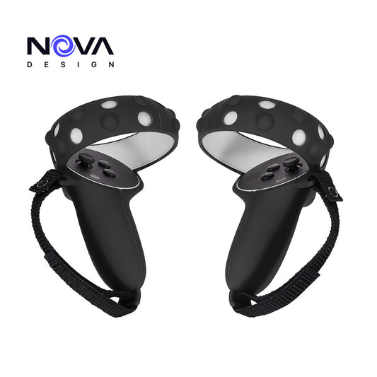 Nova Design Premium Controller Grips for Meta Quest 2 – Knuckle Straps, Soft Silicone Grip, Adjustable & Durable Protection for Comfortable VR Gaming