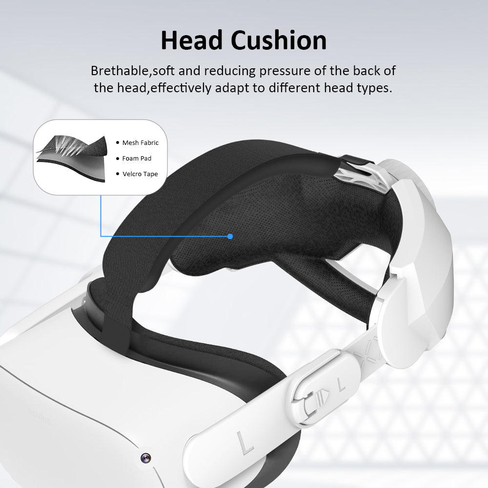 Nova Design Comfort Head Strap for Meta Quest 2 – Elite Strap Replacement, Advanced Comfort, PU Leather Cushion, Durable & Scratch-Resistant for Long VR Sessions