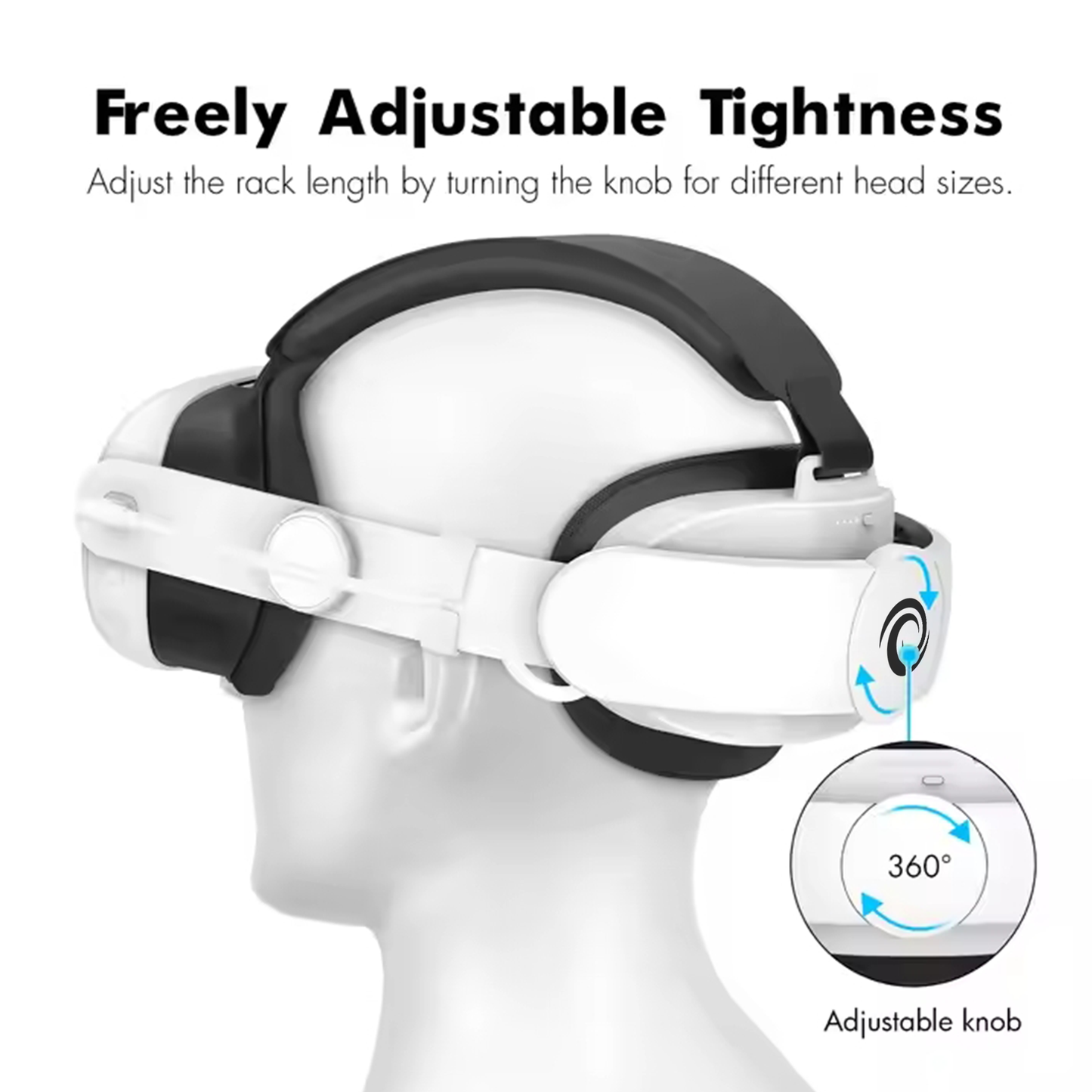 Nova Design Battery Head Strap for Meta Quest 3 & 3S – Extended Playtime, 6000mAh Battery, Adjustable Fit, Cushioned Comfort for Long VR Sessions