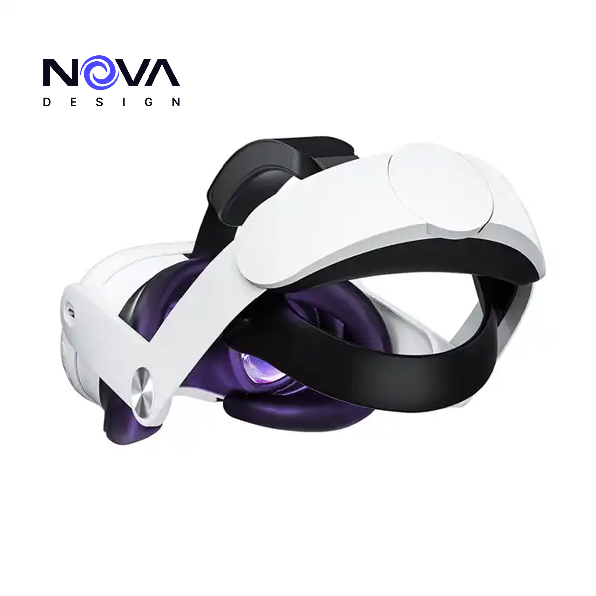 Nova Design Comfort Head Strap for Meta Quest 3 & 3S– Elite Strap Replacement, Luxurious Comfort, 60-Degree Hinge, Durable & Scratch-Resistant for Immersive VR Gaming